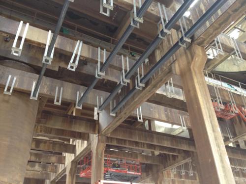 Fill and distribution system replacement on a large concrete structure cooling tower at a local power plant.