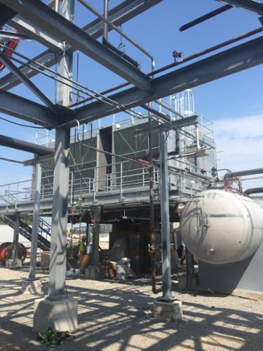 New towers at a large bourbon distillery.